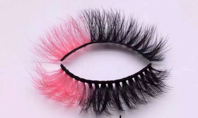 Black and pink ombre eyelash